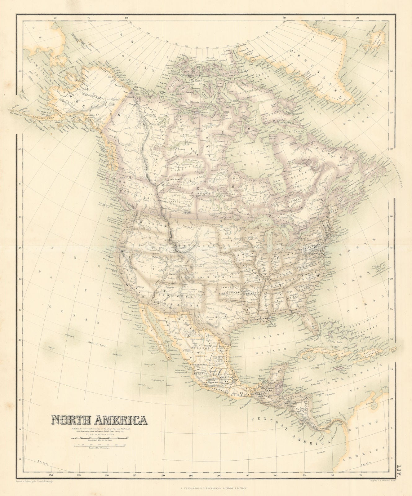 North America. Native America tribes. United States. FULLARTON c1863 old map